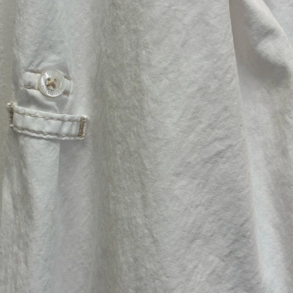 Unisex Tommy Hilfiger White Collared Button-Front Shirt Size XXL - Picture 6 of 11